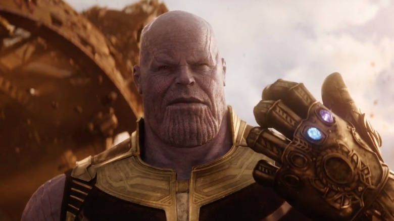 Thanos wielding Infinity Stones