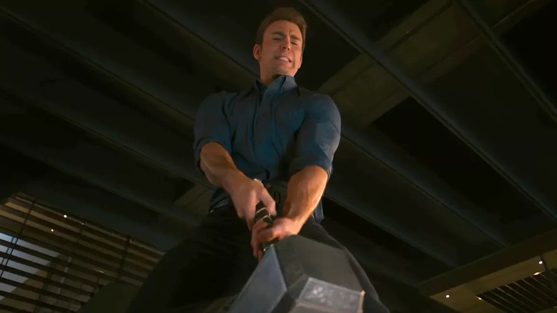 Cap tries to lift Mjolnir