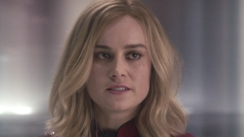 Captain Marvel with long blond bob