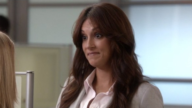 Angelique Cabral looking unhappy
