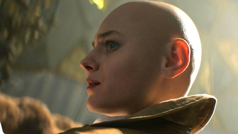 An up-close shot of Cassandra Nova