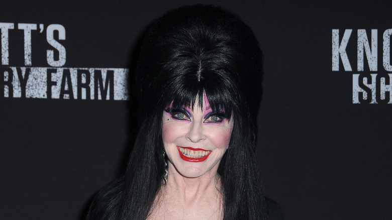 Cassandra Peterson as Elvira smiling