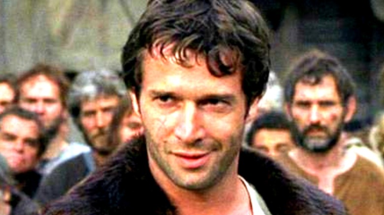 ECU of James Purefoy smirking