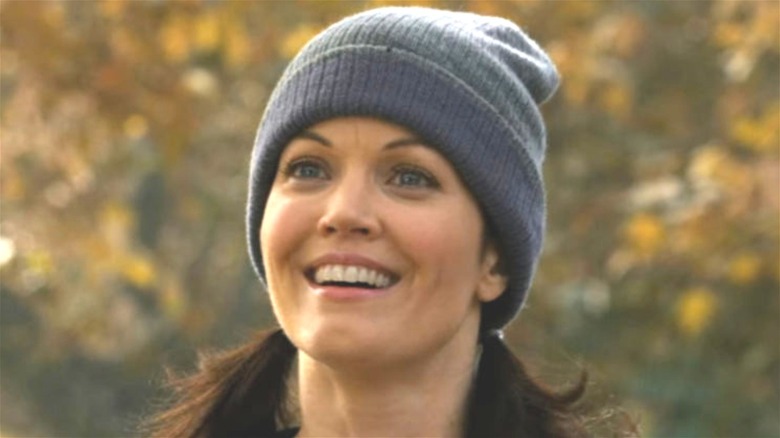 Bellamy Young Beth Clemmons smiling beanie