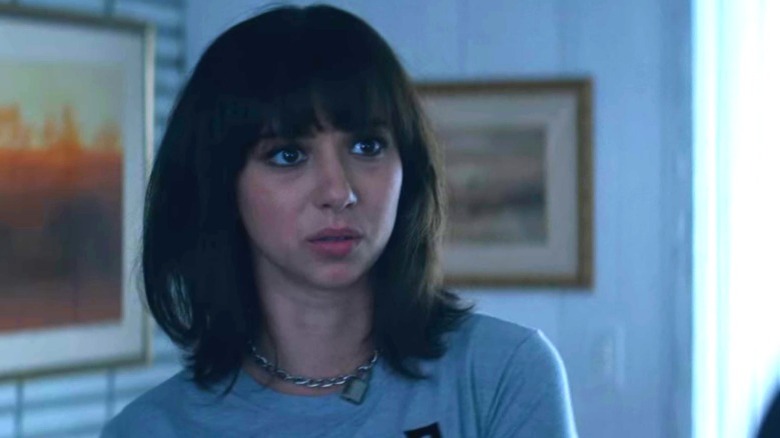 Justine looking upset