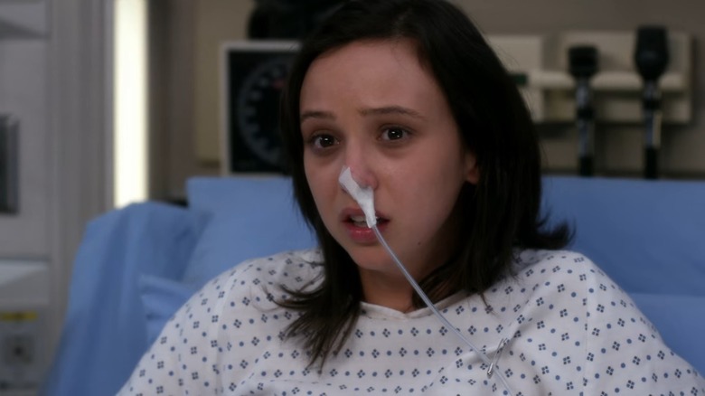Mary in hospital bed