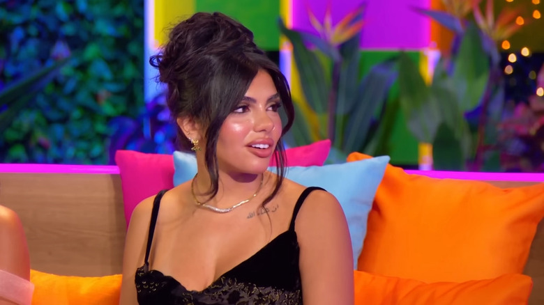 Huda Mustafa talking on Love Island Season 7