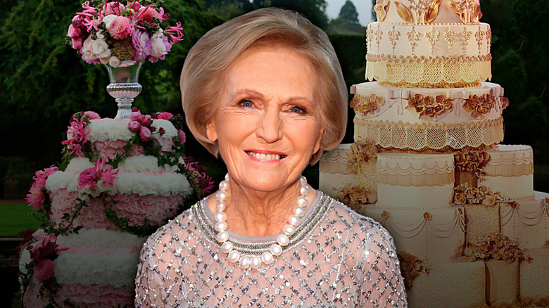 Mary Berry in front of cakes
