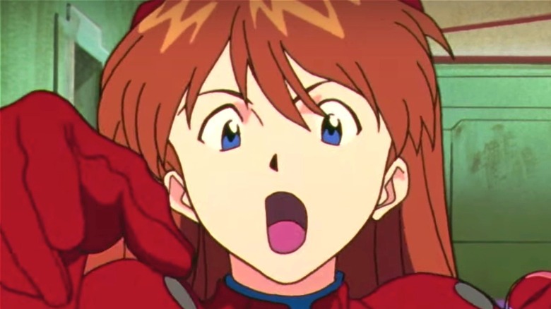 Asuka yelling in surprise