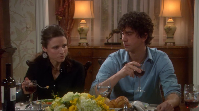 Christine and Matthew having dinner