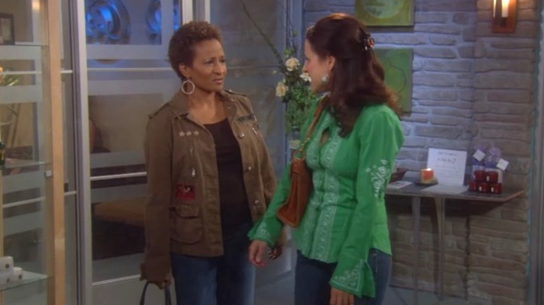 Barb and Christine talking