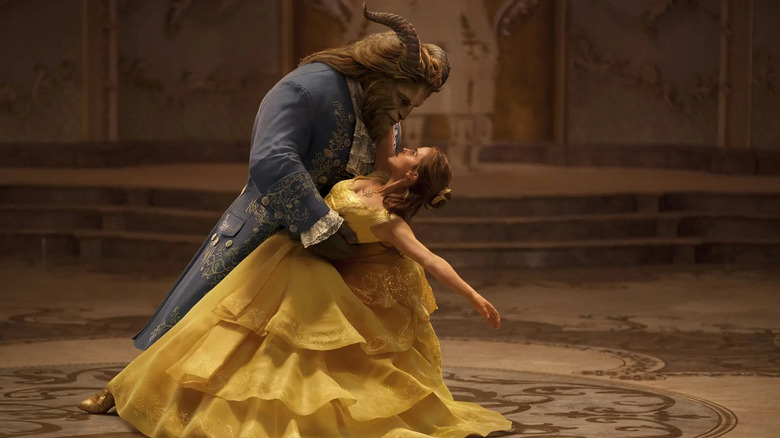 The Beast and Belle dancing in Beauty and the Beast
