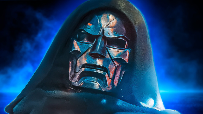 Doctor Doom wearing his mask and hood