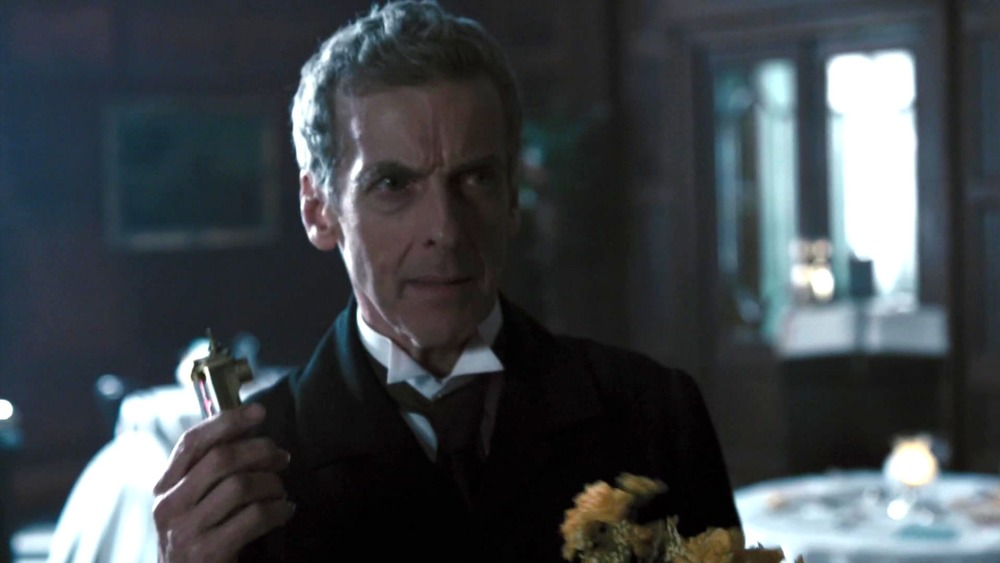 Peter Capaldi glowers as the Doctor on Doctor Who