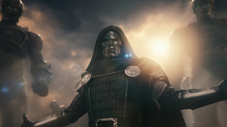 Doctor Doom spreading his arms in Avengers: Doomsday