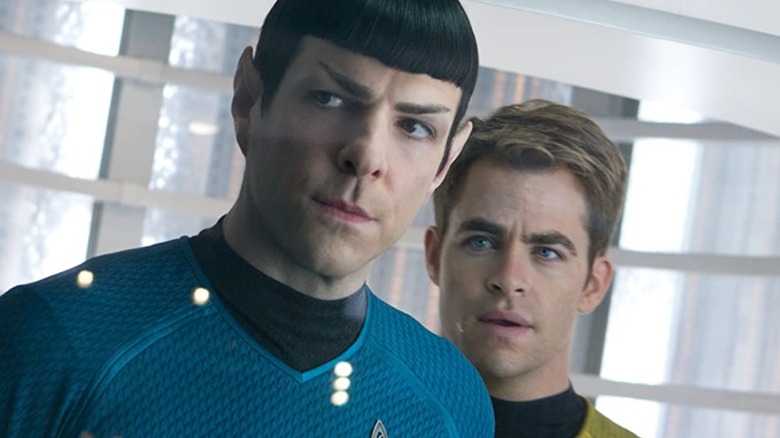 Spock and Kirk looking together