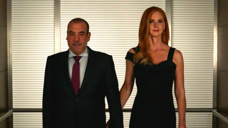 Rick Hoffman and Sarah Rafferty in the final episode of "Suits"