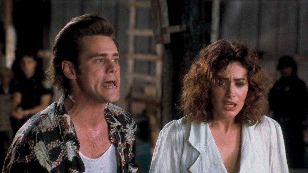 Jim Carrey and Sean Young in Ace Ventura: Pet Detective