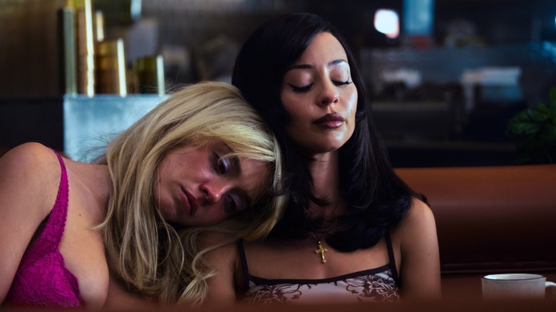 Cassie resting on Maddy's shoulder on Euphoria