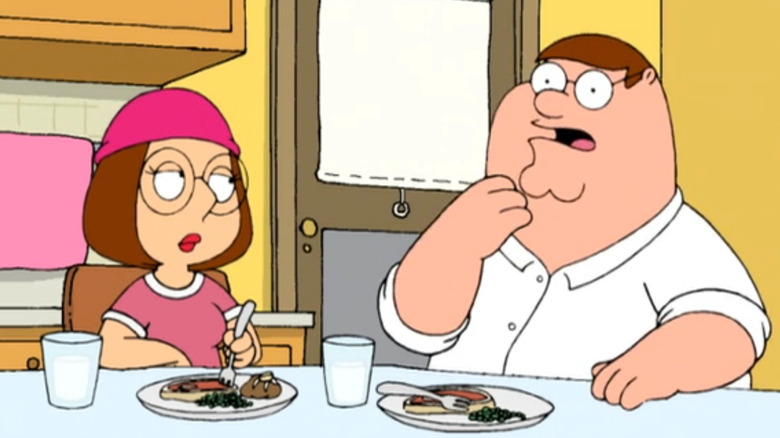 Peter and Meg at table