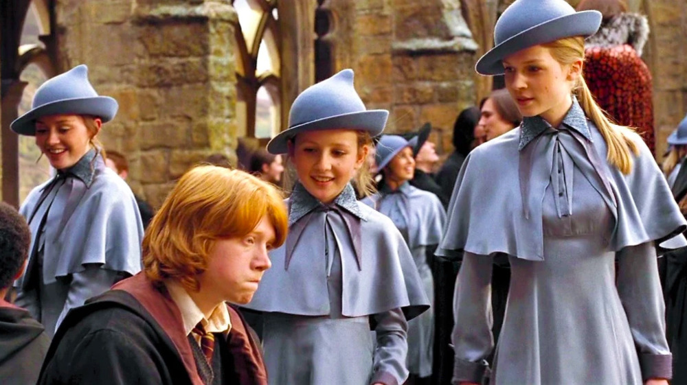 Fleur Delacour looks at Ron Weasley