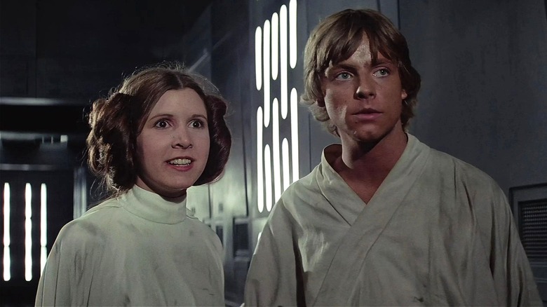Luke and Leia standing together in 
