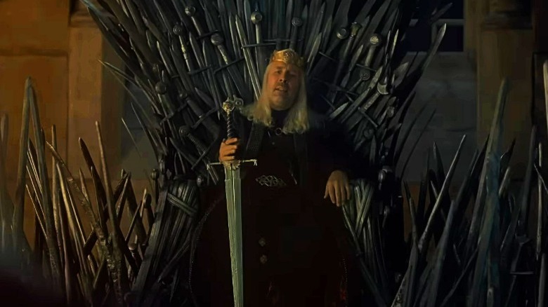 King Viserys on his throne