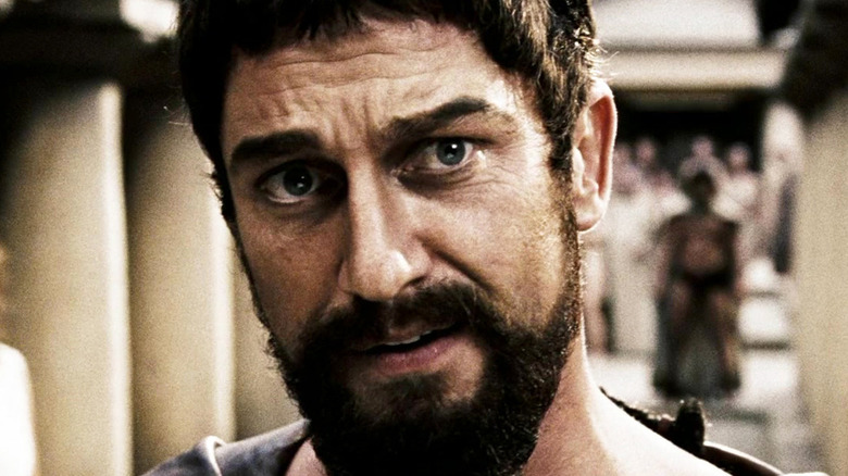 King Leonidas scowling