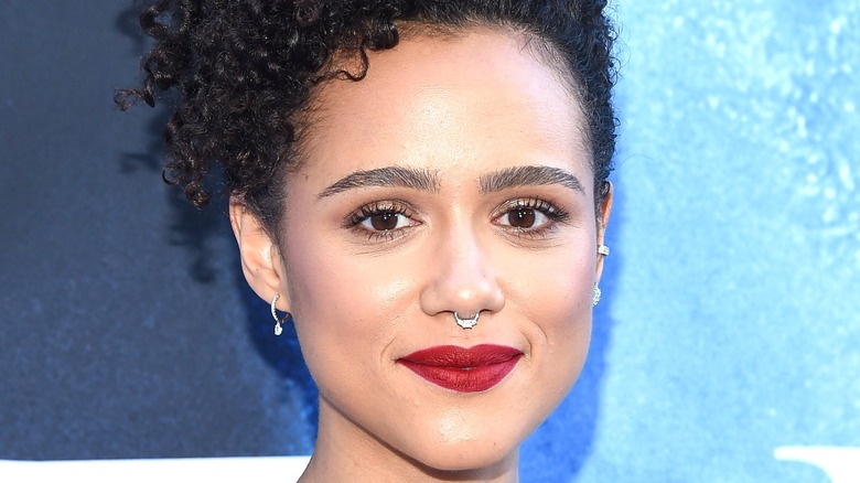 Nathalie Emmanuel in red lipstick