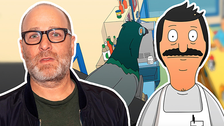 H. Jon Benjamin, Bob Belcher, and pigeon