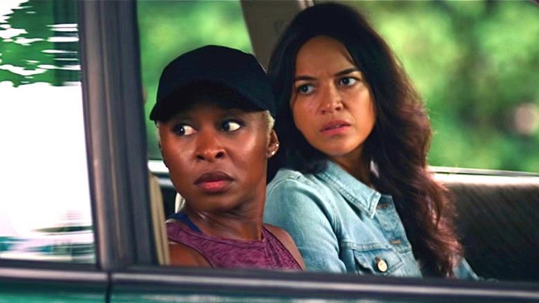 Belle and Alice sitting in a car