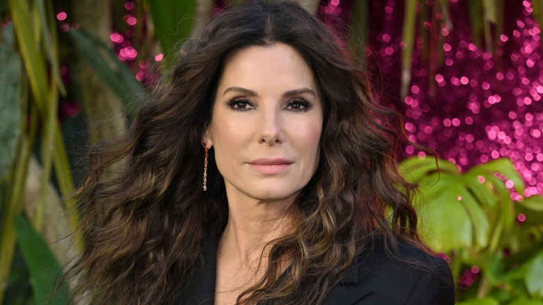 Sandra Bullock posing at the UK screening of