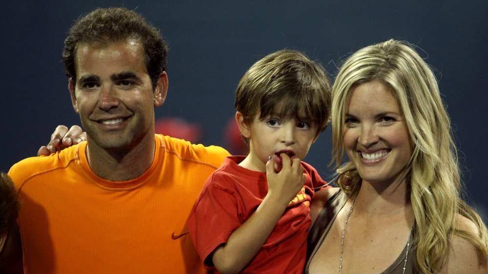 Bridgette Wilson-Sampras with her husband and son