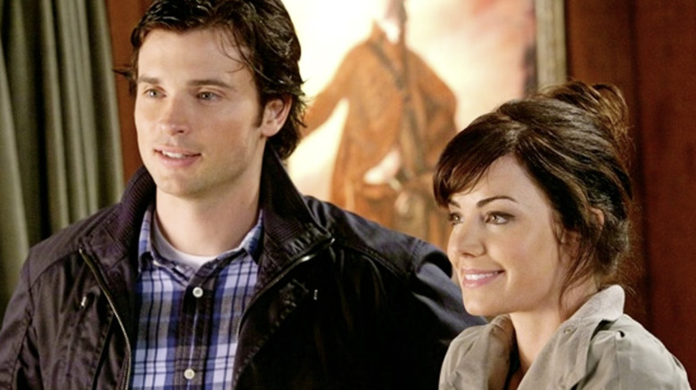 Lois Lane and Clark Kent smiling in "Smallville" (2001-2011)