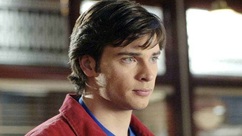 Clark Kent in a red jacket and blue shirt in "Smallville" (2001-2011)