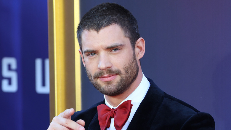 David Corenswet in suit and bowtie