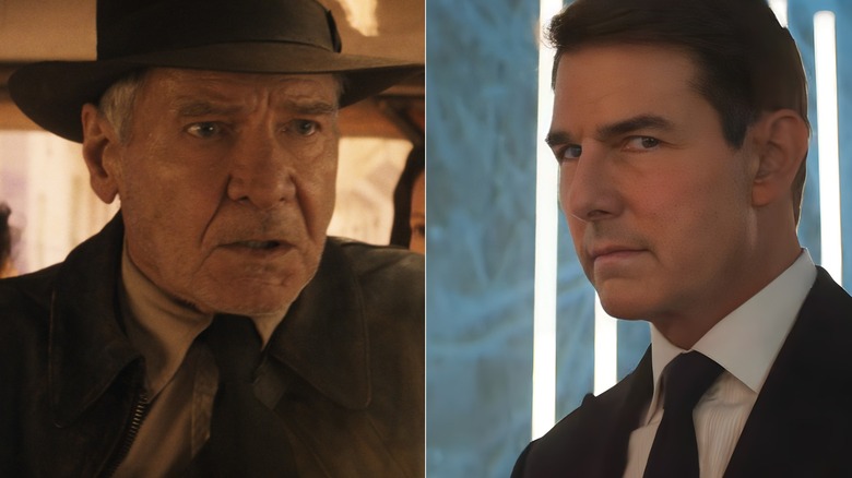 Indiana Jones and Ethan Hunt collage