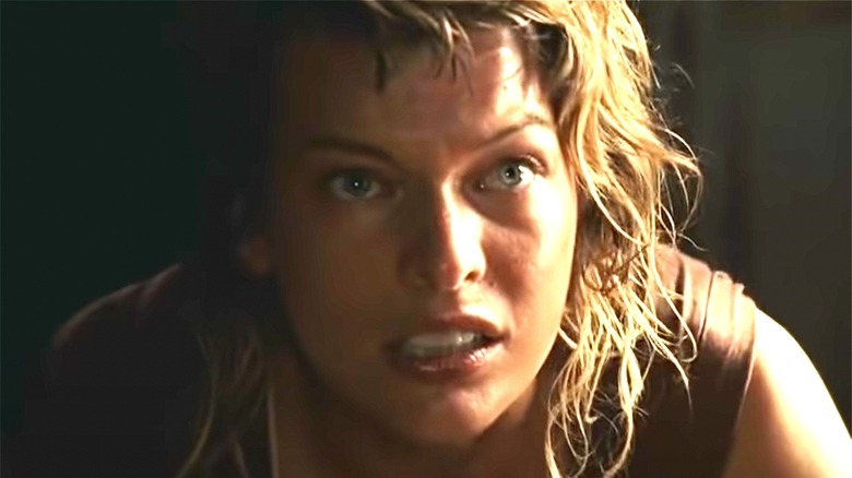 Milla Jovovich gritting teeth 