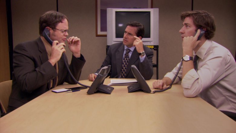 Rainn Wilson, Steve Carell, and John Krasinski in The Office