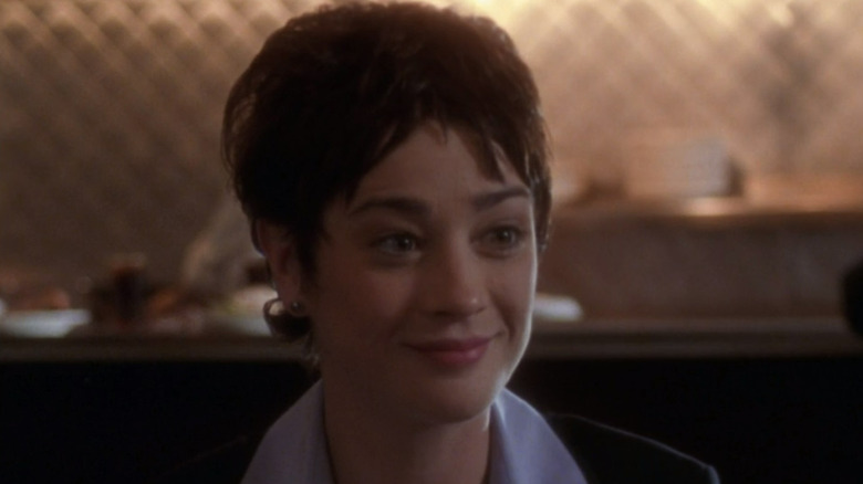 Mandy Hampton smiling in discomfort