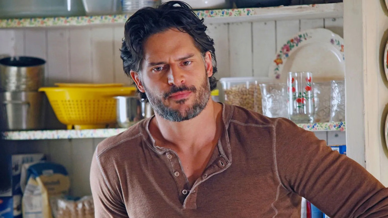 Alcide in kitchen frowning