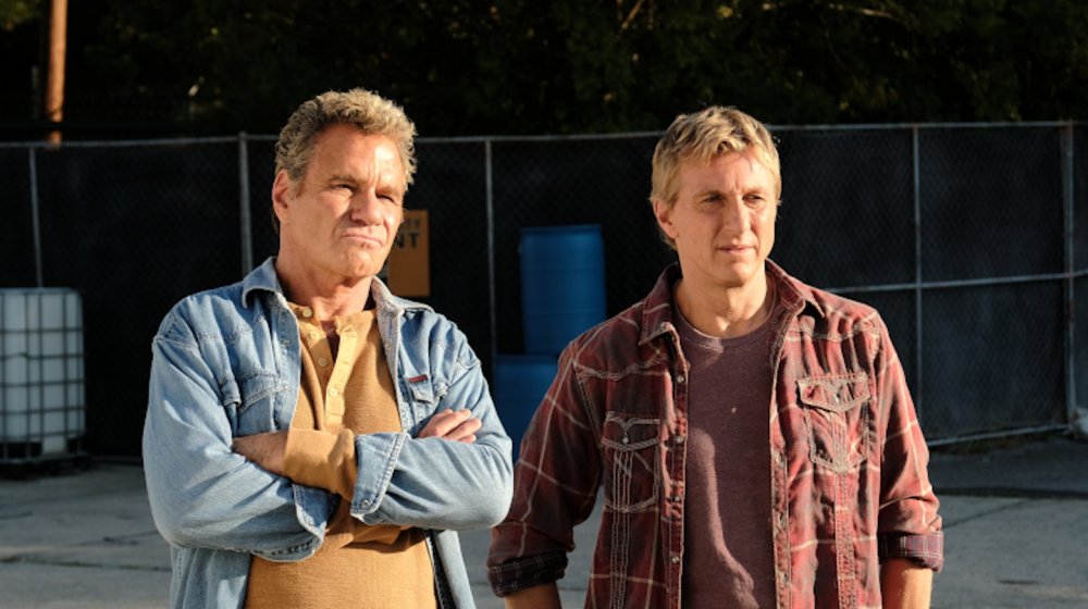 Martin Kove and William Zabka as Kreese and Johnny Lawrence on Cobra Kai