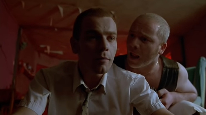 Ewan McGregor and Peter Mullan talking