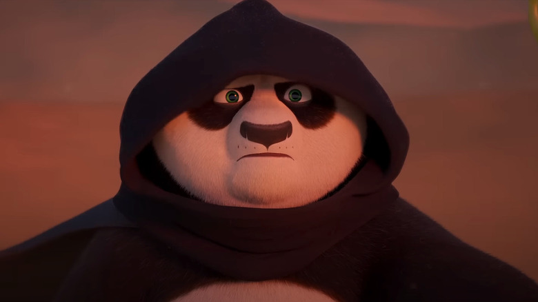 Po in hood looking serious