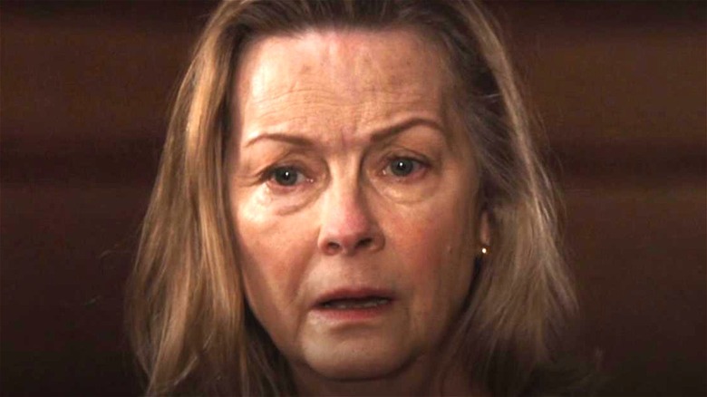 Older woman crying on "Law & Order: SVU"