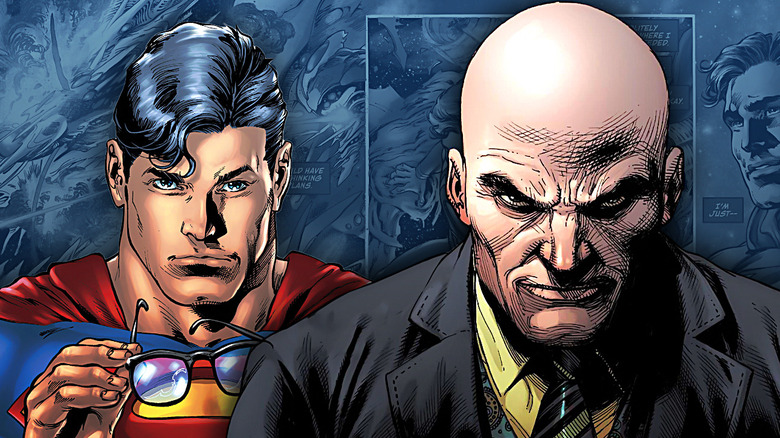 Superman standing behind Lex Luthor