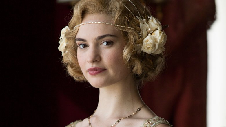 Lily James as Lady Rose on Downton Abbey