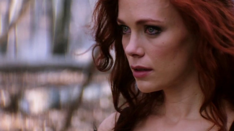 Katrina Crane stares intensely