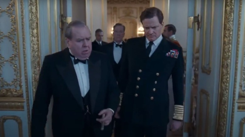 Winston Churchill talking to King George VI