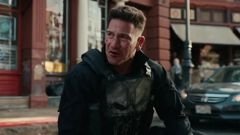 Frank Castle scowling on a New York City street in Spider-Man: Brand New Day (2026)